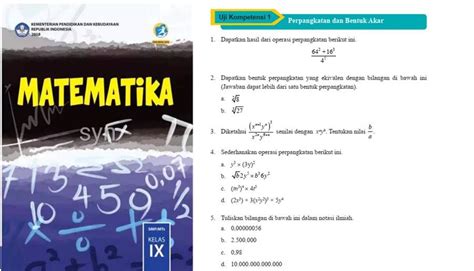 Kunci Jawaban Matematika Kelas 9 Halaman 58 62 Uji Kompetensi 1