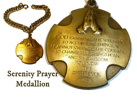 Vintage Serenity Prayer Bronze Medallion On Bracelet Created Etsyde