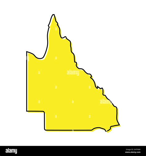 Simple Outline Map Of Queensland Is A State Of Australia Stylized