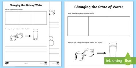 Changing Water Worksheet Worksheet Teacher Made