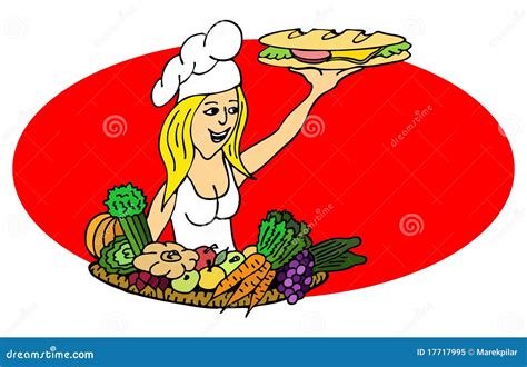 Cook With A Sandwich Stock Vector Illustration Of Aliment 17717995