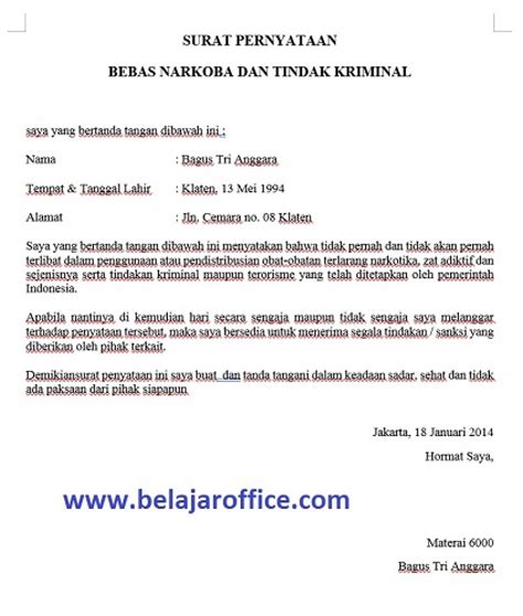 Contoh Surat Pernyataan Tidak Mengulangi Kesalahan Idesuratmyid