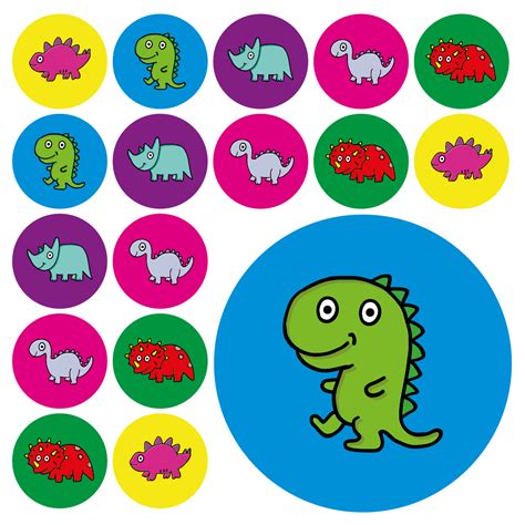 900 Mini Cute Dinosaurs Reward Stickers 10mm — Myclassroom