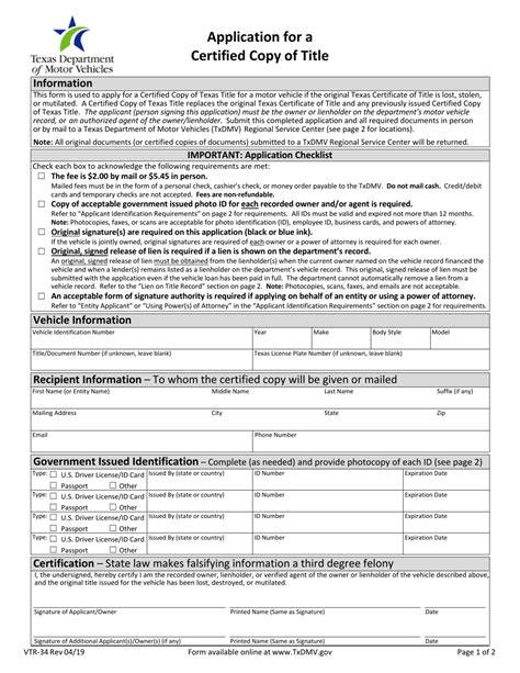 Form Vtr 34 Fill Out Sign Online And Download Fillable Pdf Texas