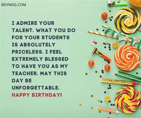 75 Birthday Wishes For Teacher Teacher Birthday Wishes Bdymsg