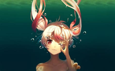 Anime Girls Underwater Bubbles Wallpaper Anime Wallpaper Better