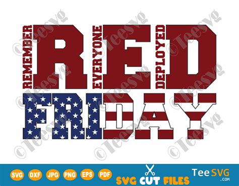 Red Friday Svg Png Remember Everyone Deployed American Us Flag Military