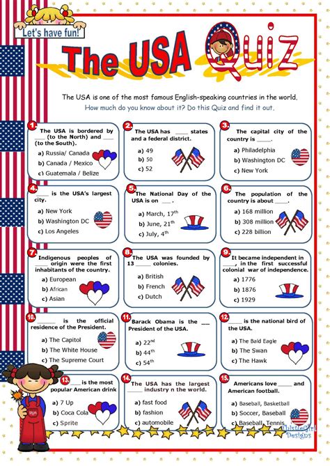 Our 50 states worksheets incorporate games, quizzes, and activities to engage young learners. Calaméo - Quiz USA 1