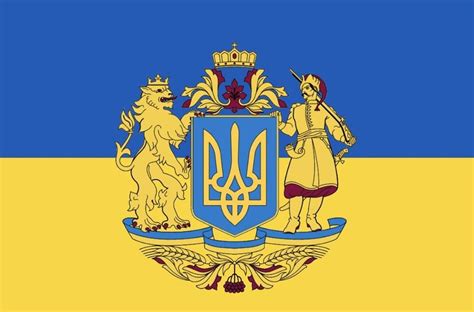 A New Ukrainian Flag With The Greater Crest Of Ukraine Vexillology
