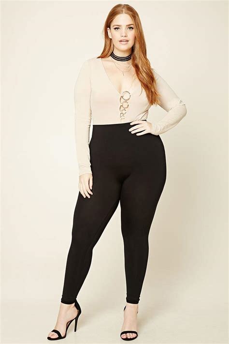 Forever 21 Synthetic Plus Size Control Top Leggings In