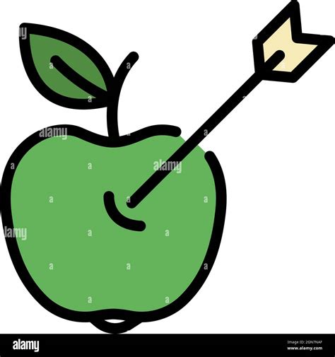 Arrow In The Apple Icon Outline Arrow In The Apple Vector Icon Color