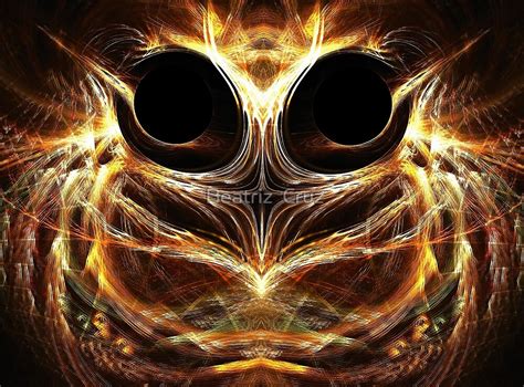 Glowing Fractal Owl By Beatriz Cruz Redbubble