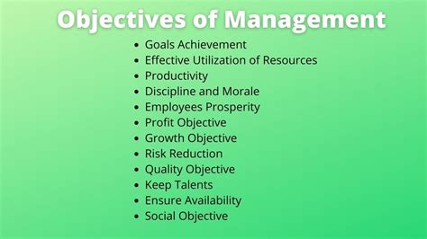 12 Primary Objectives Of Management Bokastutor