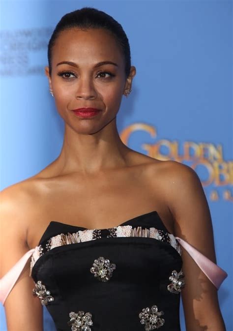 Zoe Saldana Flaunts Legs In Sexy Dress With Off Shoulder Accent Straps