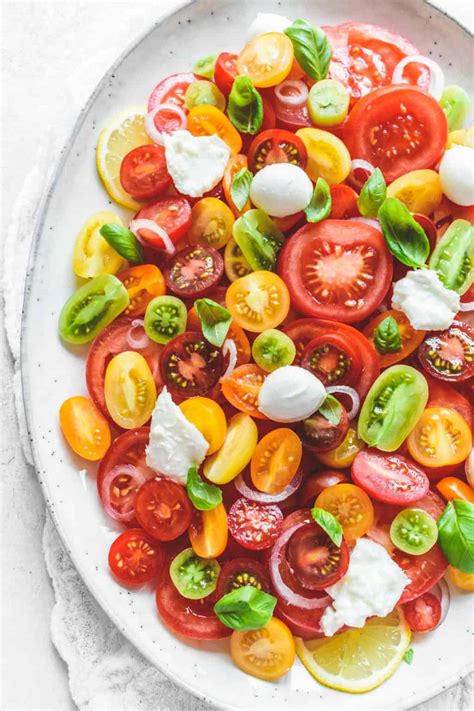 Fresh Tomato Salad Recipe With Basil Oil Dressing The Real Food Geek