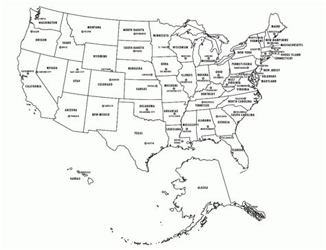 United States Map With States And Capitals Printable Free Printable Maps