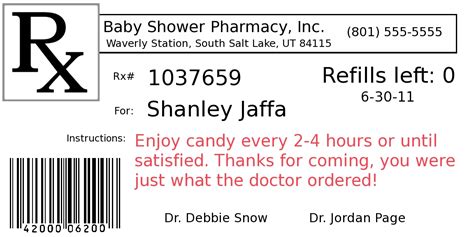 Prescription Bottle Label Template Microsoft Word