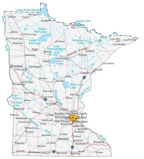 Somewhere that still feels wild and pure, where your story can flow like the mississippi river and shine like the northern. Map of Minnesota - Cities and Roads - GIS Geography