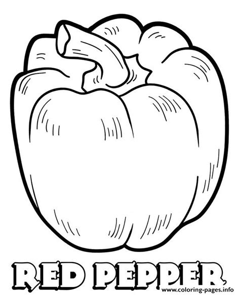 vegetable red pepper coloring pages printable