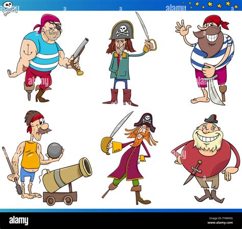 Pirates Cartoon Characters Set Stock Photo Alamy