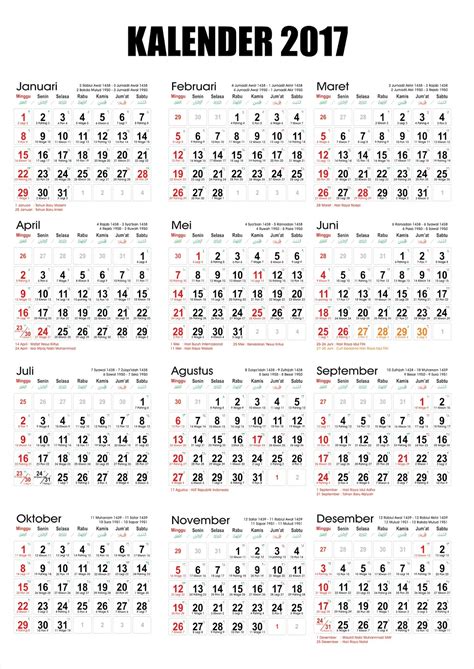Template Kalender 2017