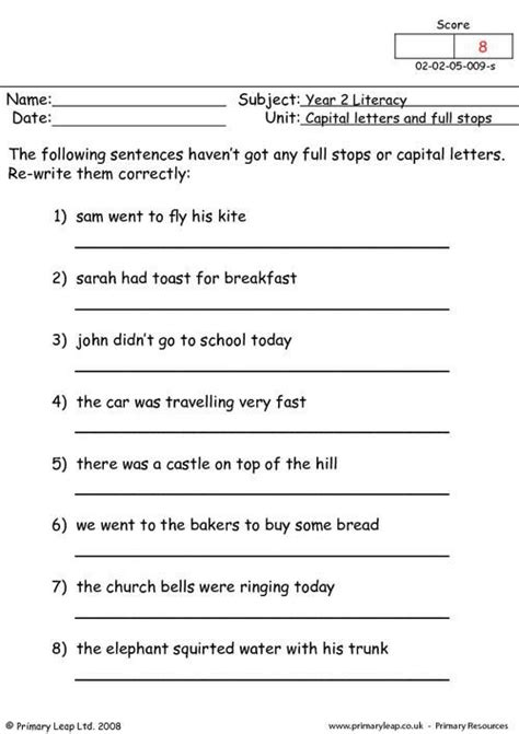 11 Capital Letters Worksheet Grammar Kindergarteen Worksheets