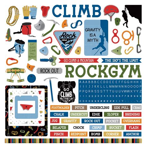 Rock Climbing Stickers 12x12 Elements 709388334348