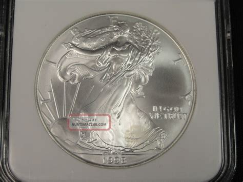 1998 American Silver Eagle Dollar Coin Rare Key Ngc Ms69 0 230