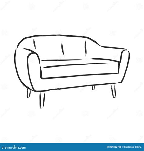 Sofa Outline Icon Couch Silhouette Furniture For Living Room Vector