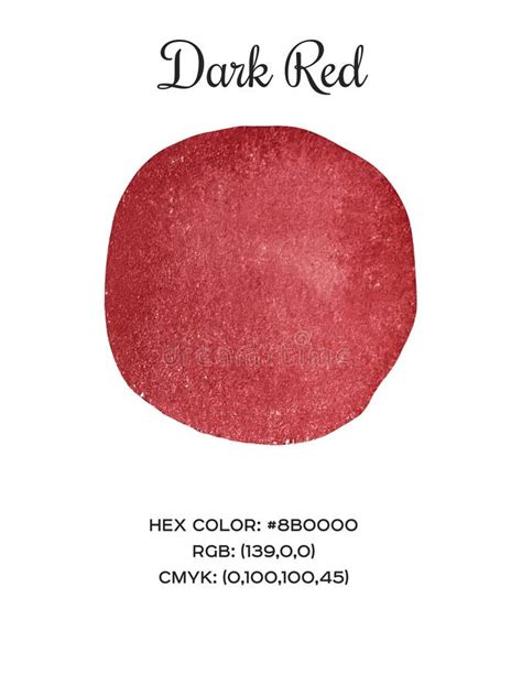 Watercolor Red Tone Color Shade Cards With Code And Name Stock