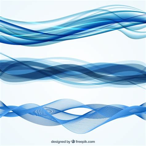 Blaue Wellen Sammlung Download Der Kostenlosen Vektor