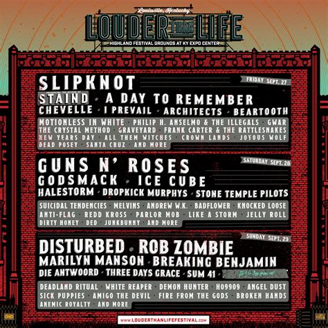 Louder Than Life Festival 2019 | September 27th - 29th | Louisville, KY