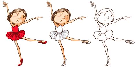 Doodle Character For Girl Doing Ballet 447021 Vector Art At Vecteezy