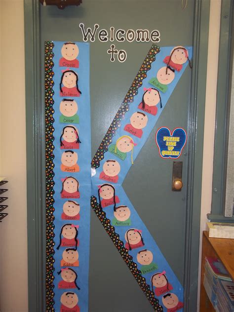 A Door Decorated With The Letter K And Cartoon Characters