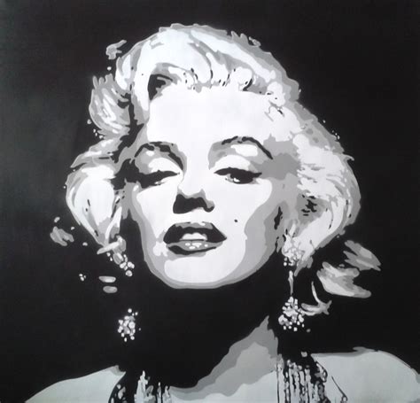 Marilyn Monroe Paintingcanvaslargestencil Artspray Paintsblack