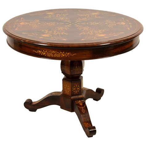 Regency Neoclassical Style Inlaid Foyer Top Round Centre Table