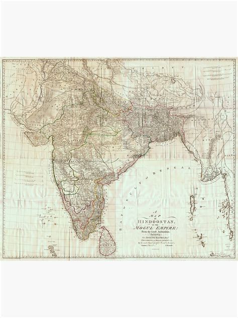 Map Of India By James Rennell 1788 Sticker For Sale By Allhistory