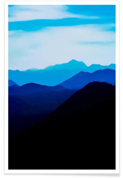 Blue Mountain Range Poster Juniqe