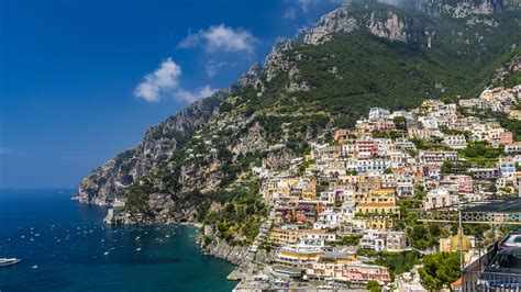 Pictures Positano Italy Mountains Coast Cities Houses