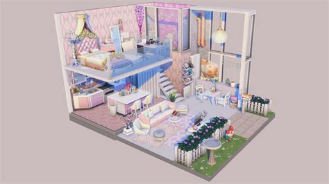 A Barbie Starter Idea Sims House Sims 4 Loft Sims 4 House Design