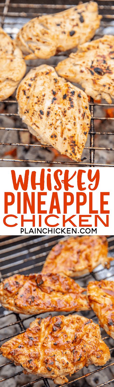Crispy pineapple chicken and shrimpcrispy chicken and shrimp with snow peas, mushrooms, onions, garlic, peppers and cilant. Whiskey Pineapple Chicken | Plain Chicken®