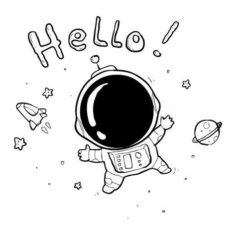 Premium Vector Cute Astronaut Doodle Astronaut Drawing Space