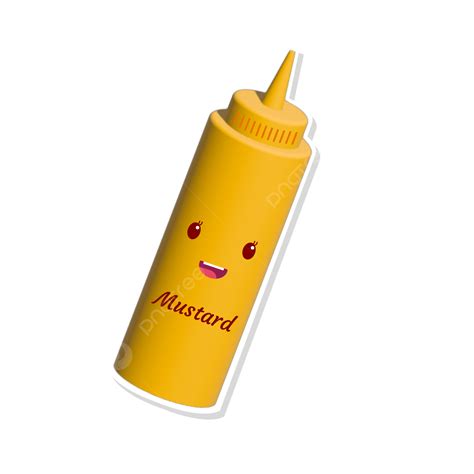 Gambar Ilustrasi Vektor Stiker Mustard Yang Lucu Moster Botol Saus