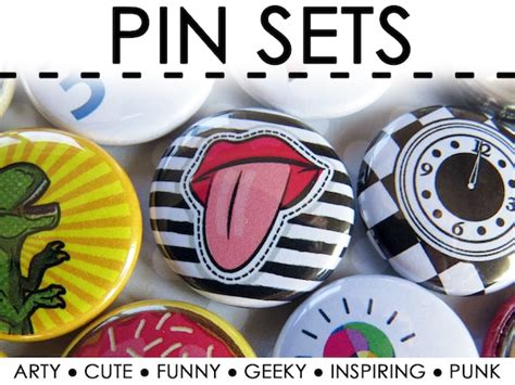 Pin Buttons Set Hot Topic Button Pins Inch Small Theme Etsy Canada