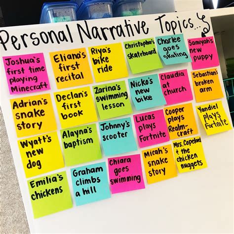 Personal Narrative Transition Words