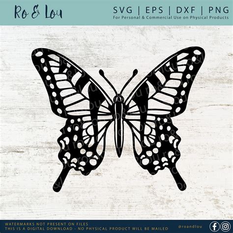 Swallowtail Butterfly Outline Svg Digital Download Butterfly Design To