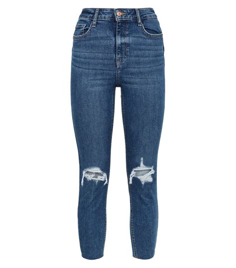 Womens Petite Blue Ripped Skinny Jeans Aa Sourcing Ltd