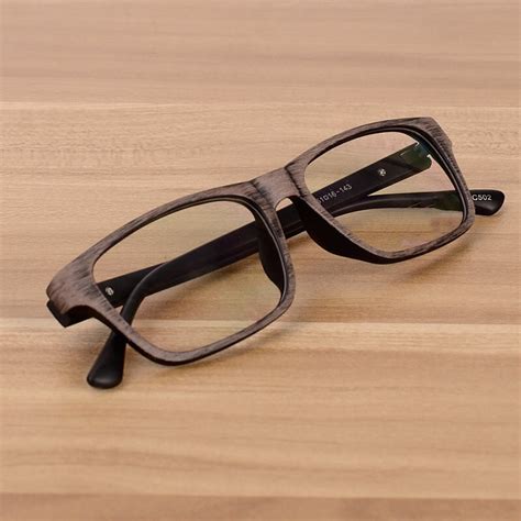 vazrobe unisex wood grain glasses men women clear lens eyeglasses frame for optical prescription