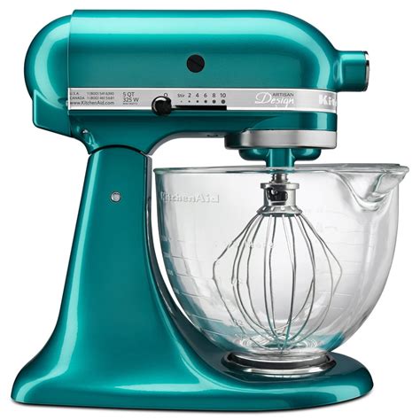 Kitchenaid Artisan Design Series 5 Quart Tilt Head Stand Mixer With Glass Bowl Sea Glass