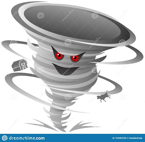 Cartoon Tornado With Red Eyes Stock Vector Illustration Of Twister